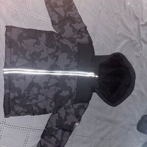 Toddler Boy Black Camouflage Hooded Jacket